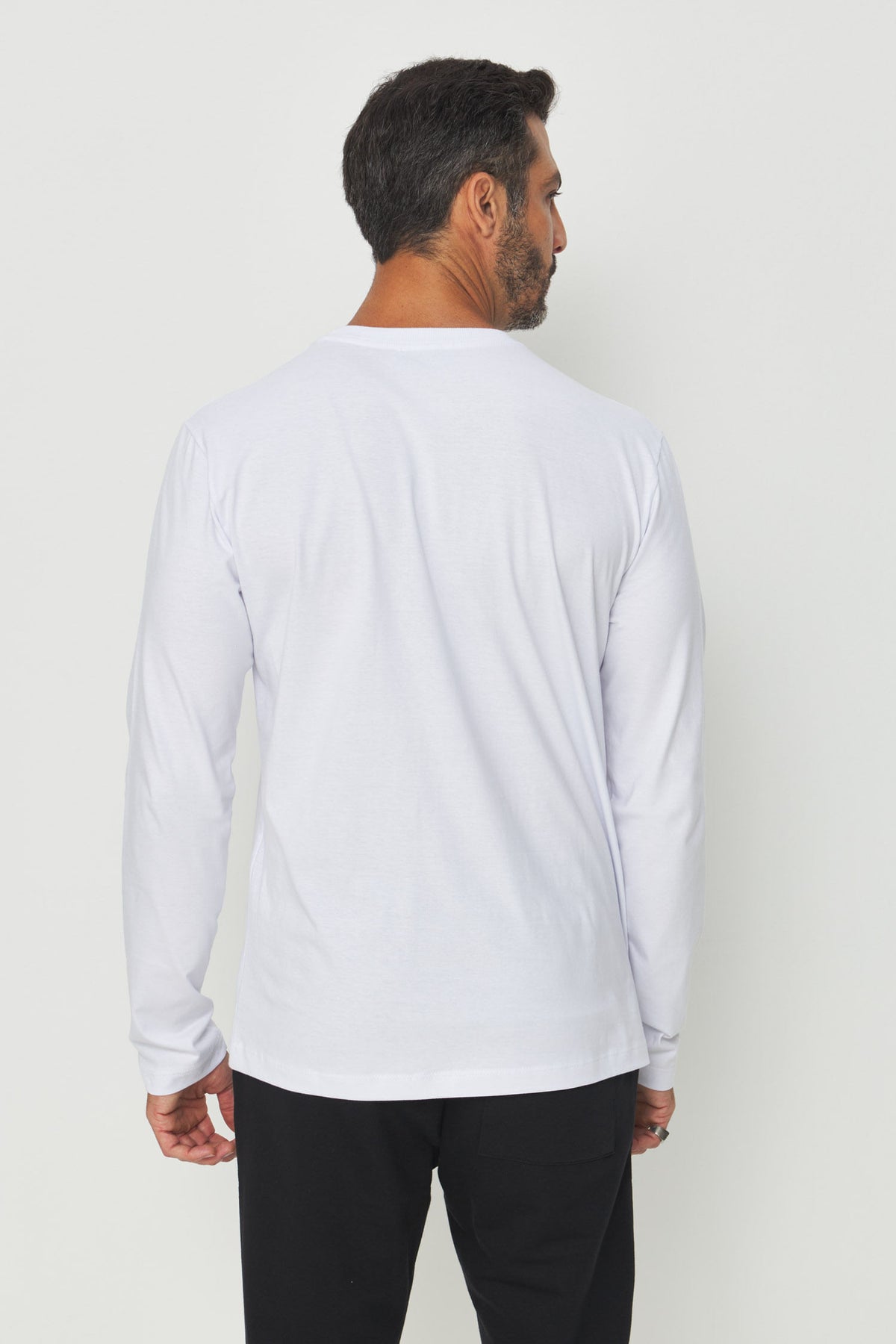 Camiseta Manga Longa Masculina Acostamento Branco