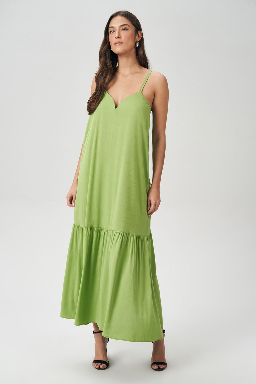 Vestido Maxi Flúido Feminino Acostamento Garden