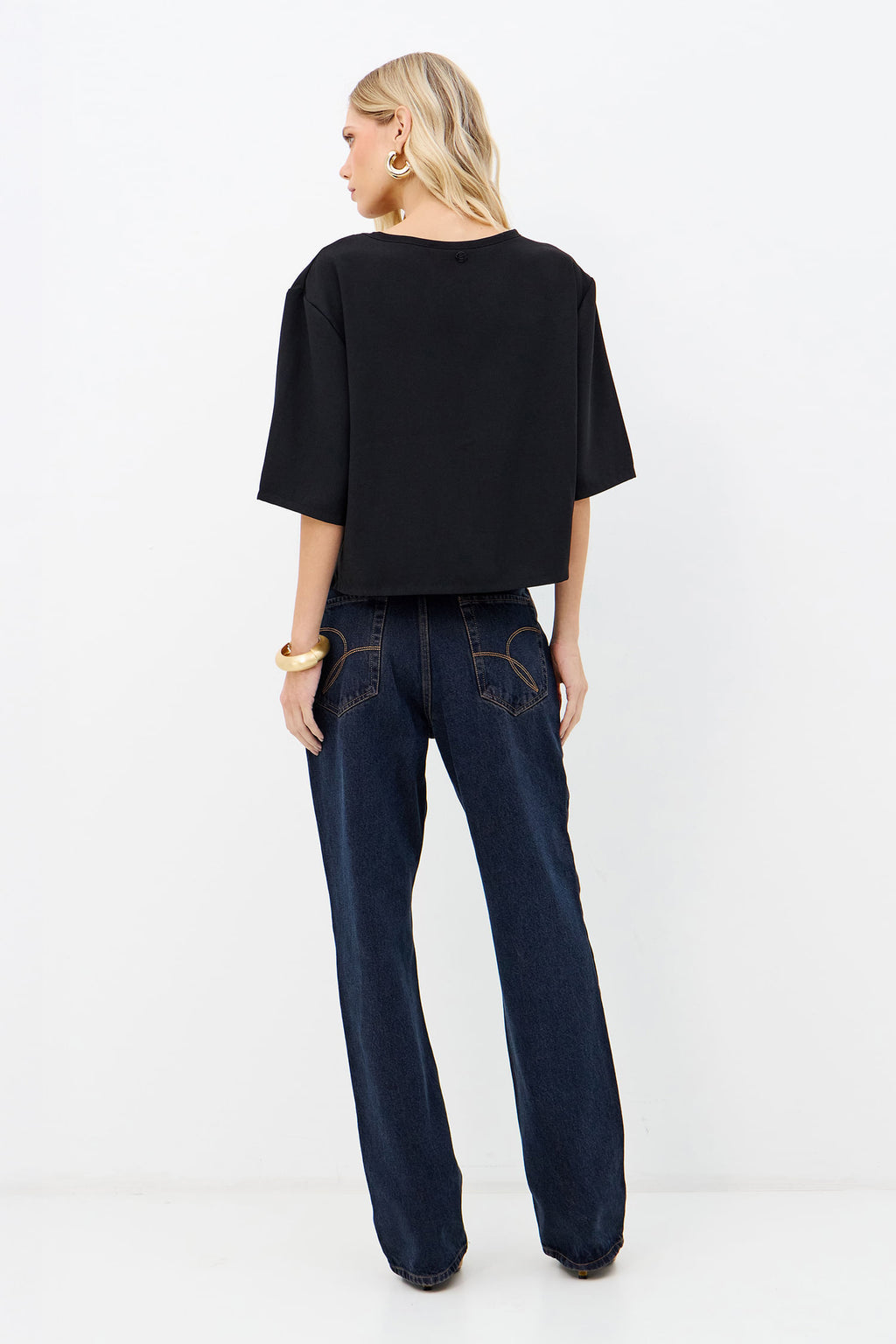 Blusa Fluída Strass Feminina Inblanche Preto