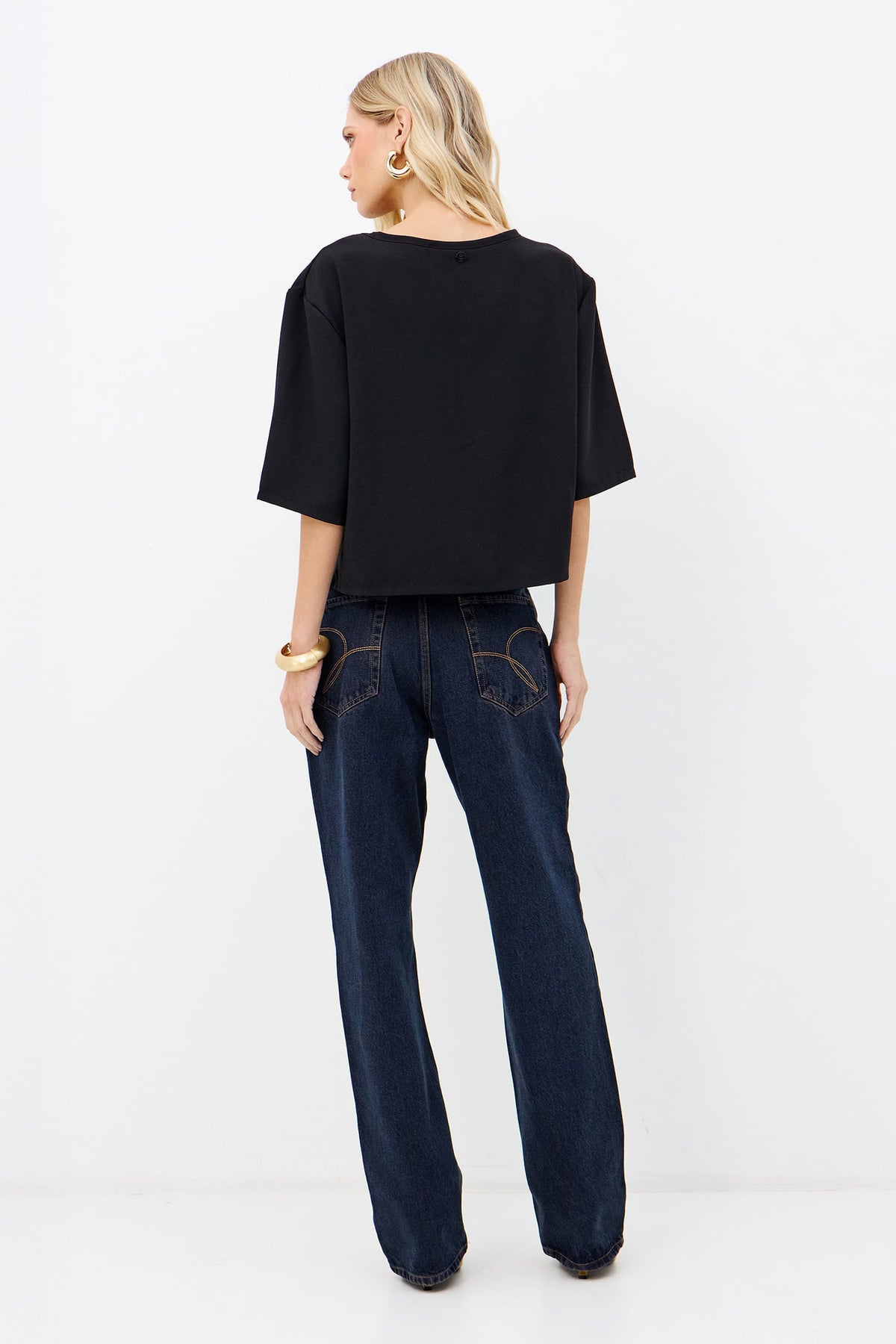Blusa Fluída Strass Feminina Inblanche Preto