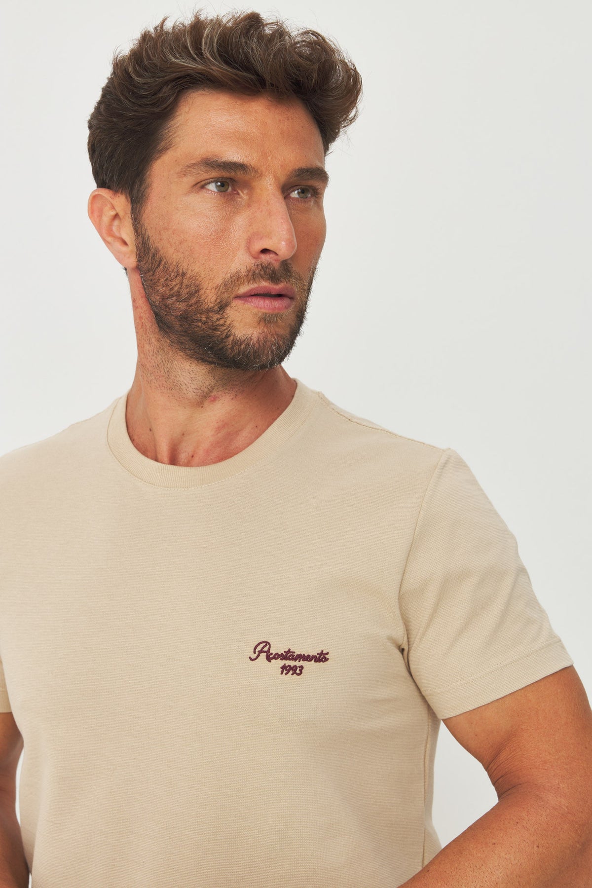 Camiseta Elastano Casual Minimal Masculina Acostamento Goanna