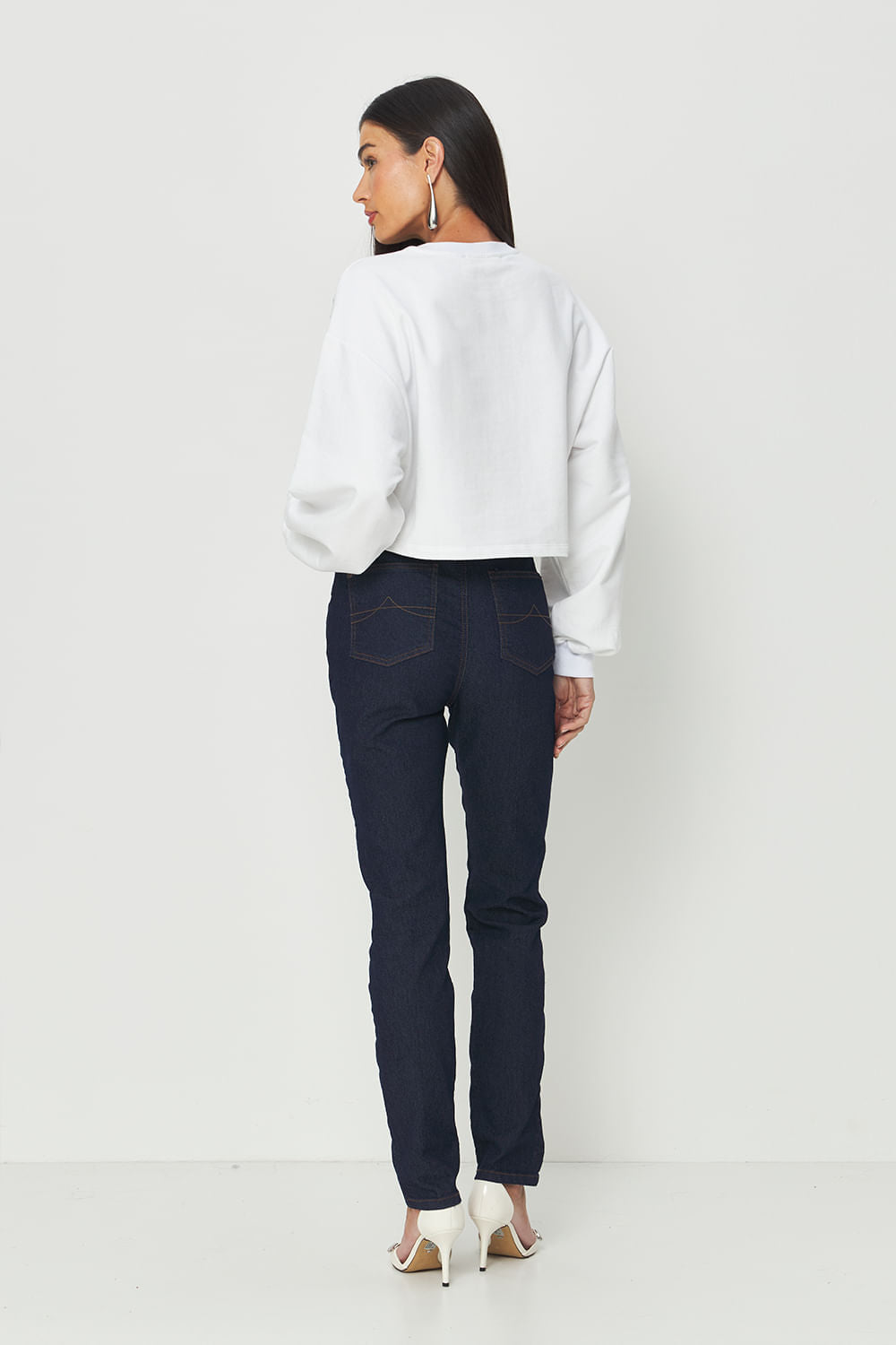 Calça Jeans Skinny Dark Feminina Acostamento Jeans Escuro