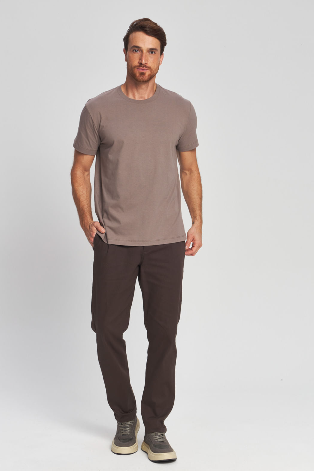Camiseta Minimalista Masculina Acostamento Capuccino