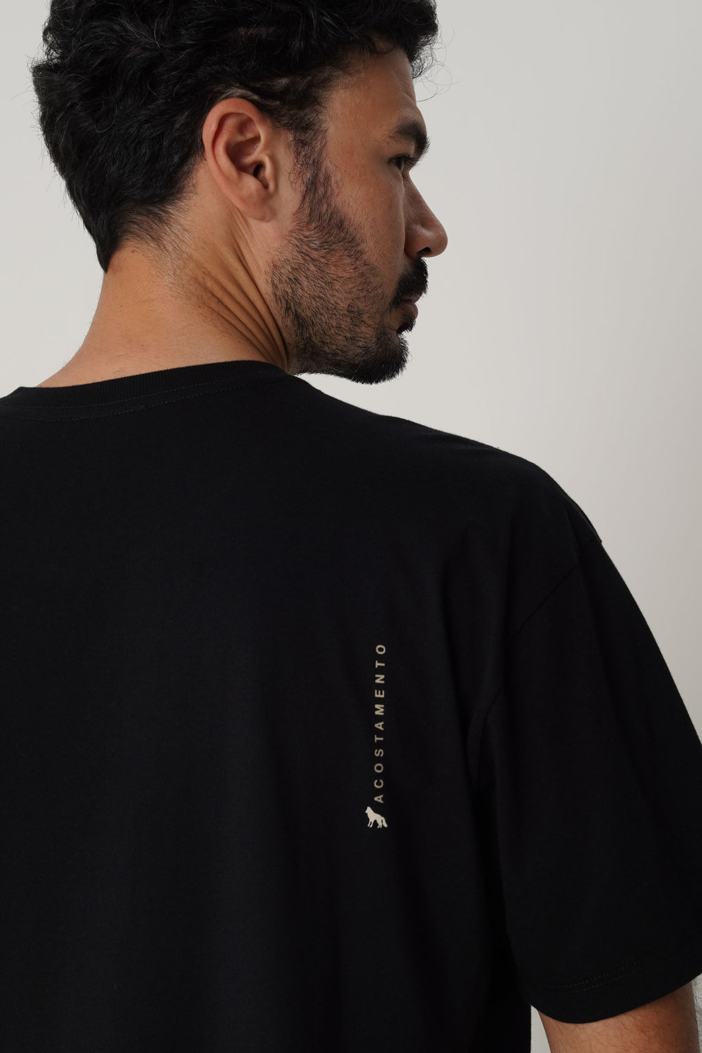 Camiseta Bigshirt Lettering Masculina Acostamento Preto