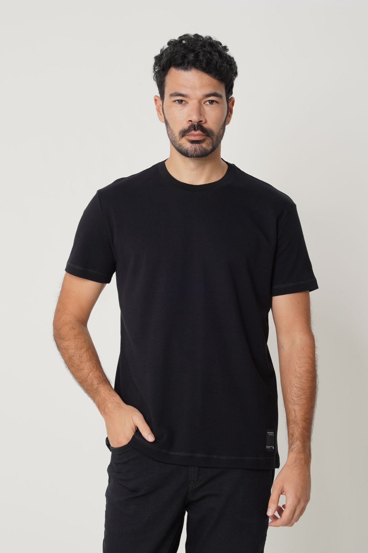 Camiseta Casual Basic Masculina Acostamento Preto