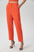 Calça Sarja Recorte Feminina Acostamento Orange Rust