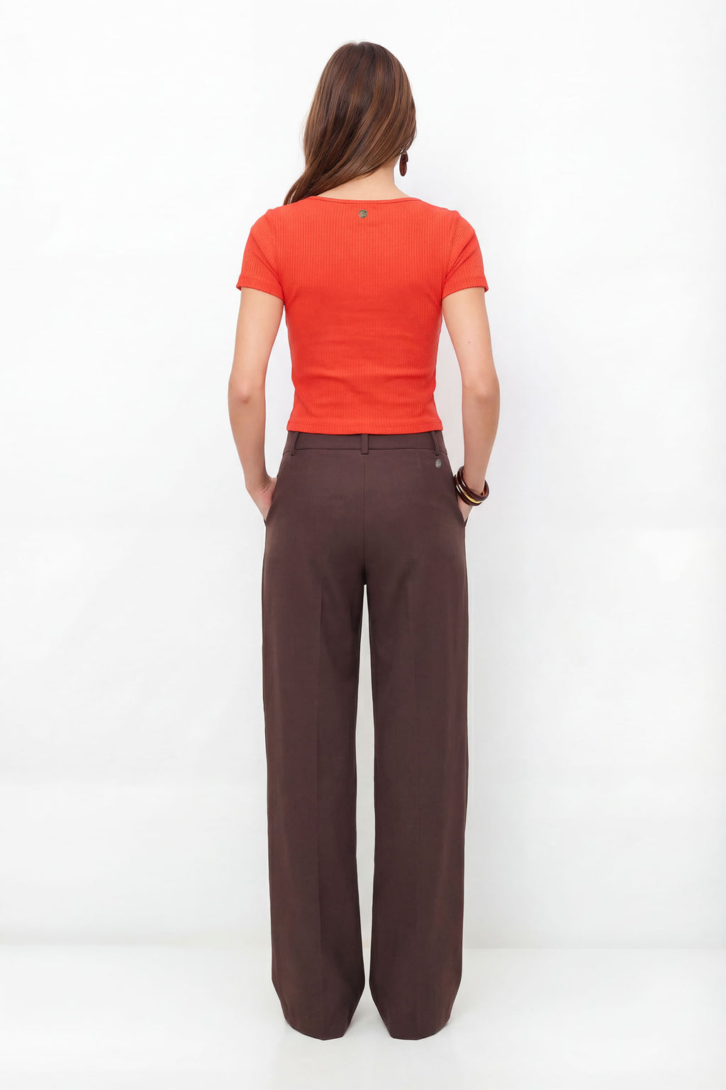Blusa Canelada Decote Quadrado ACT Feminina Hot Red