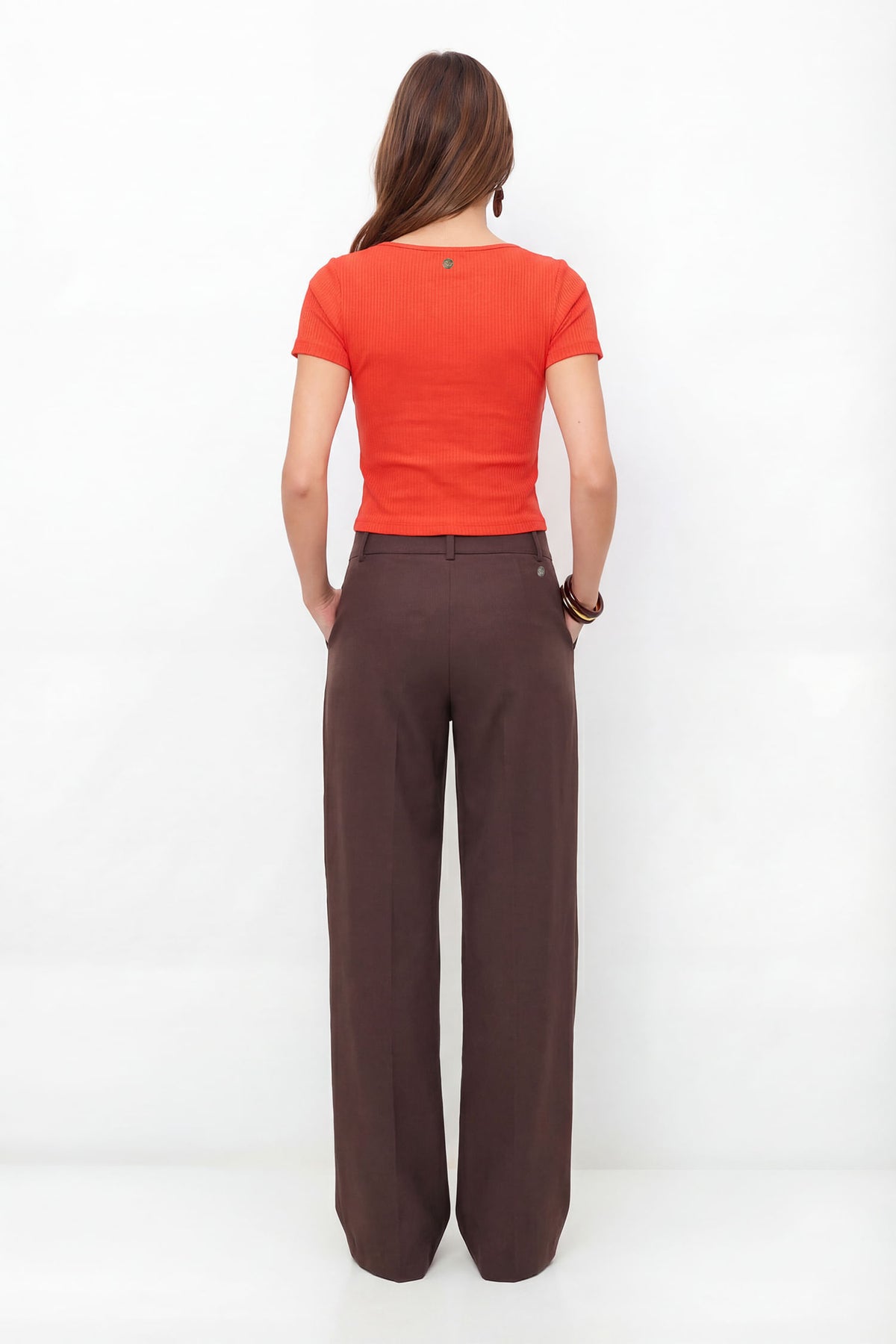 Blusa Canelada Decote Quadrado ACT Feminina Hot Red