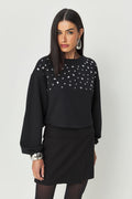 Blusão Moletom Cristal Feminino Acostamento Preto