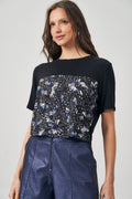 T-Shirt Recort Print Feminina Acostamento Breeze