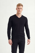 Suéter Tricot Gola V Masculino Acostamento Preto