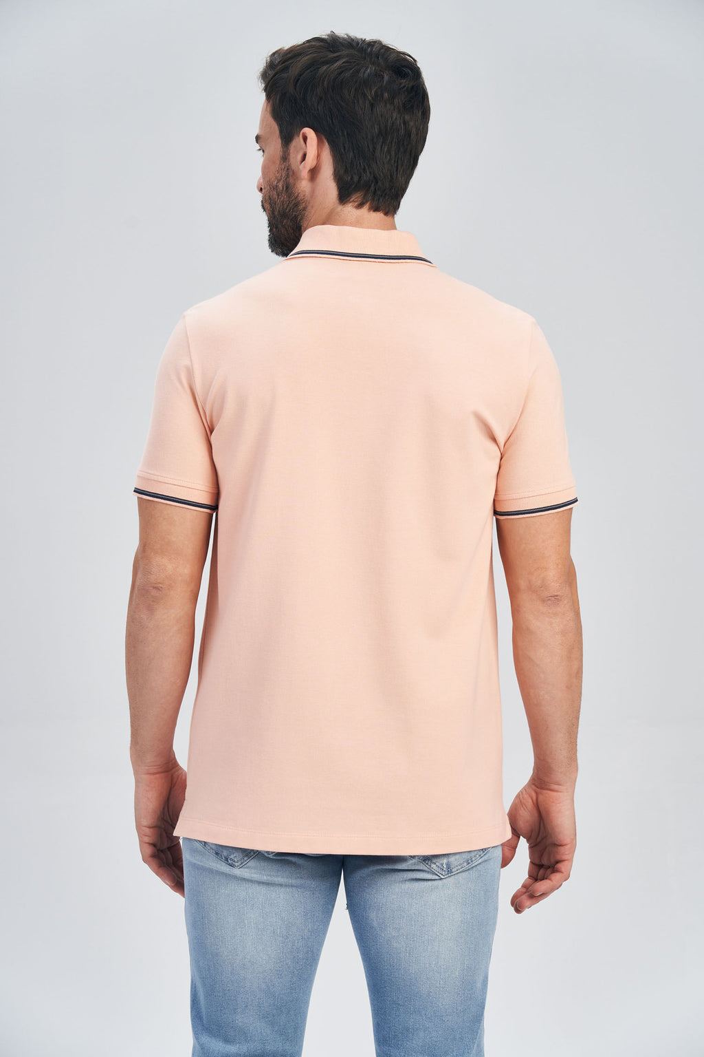 Polo Patch Logo Masculina Acostamento Rosa