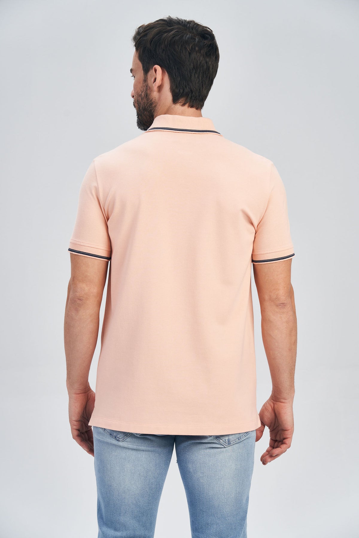 Polo Patch Logo Masculina Acostamento Rosa