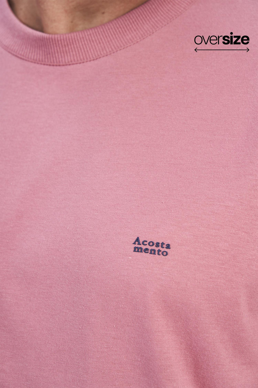 Camiseta Casual Letters Local Masculina Oversize Acostamento Rosa Antigo