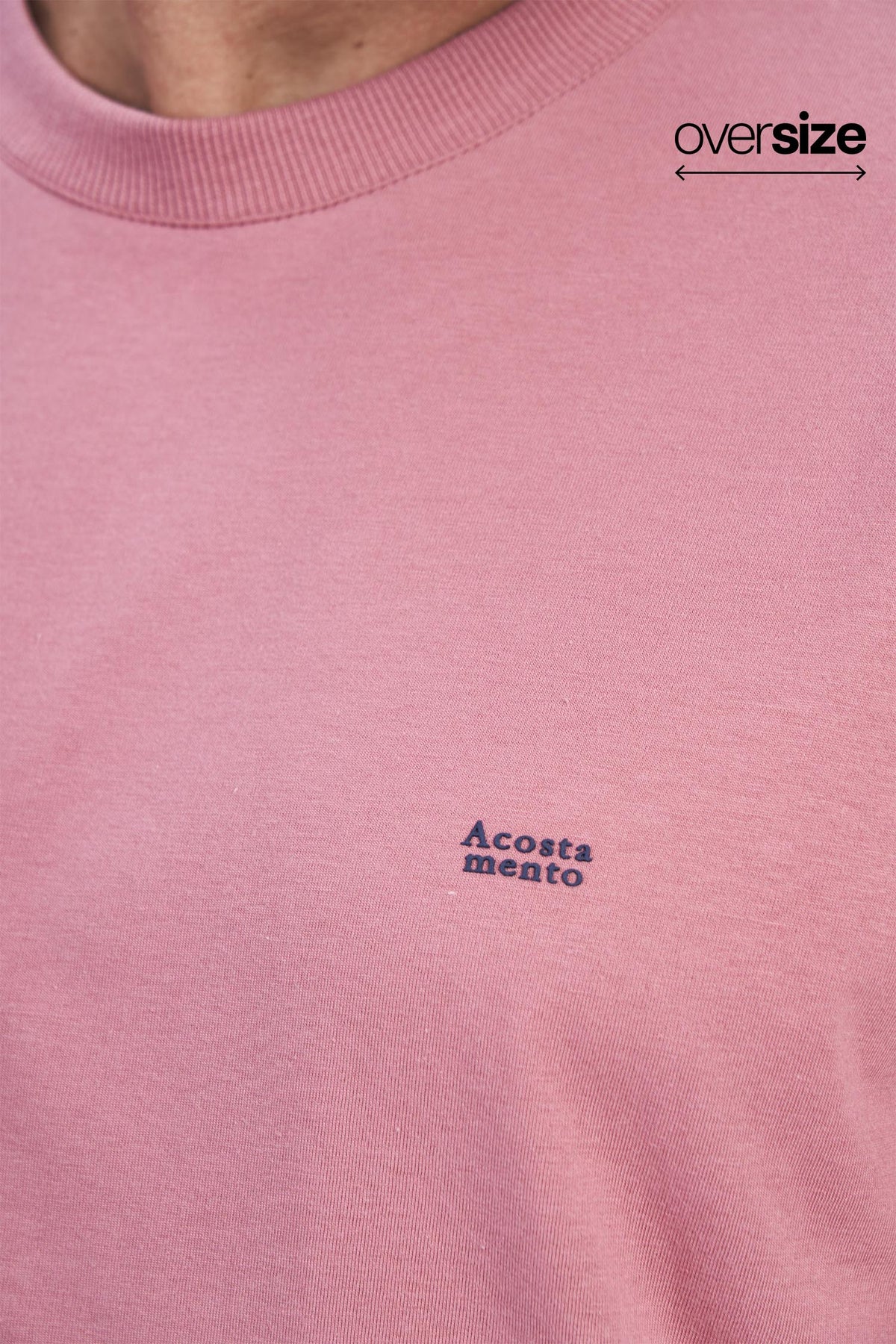 Camiseta Casual Letters Local Masculina Oversize Acostamento Rosa Antigo
