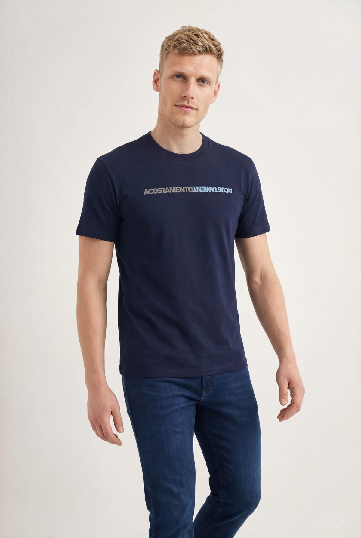 Camiseta Casual Masculina Acostamento Marinho