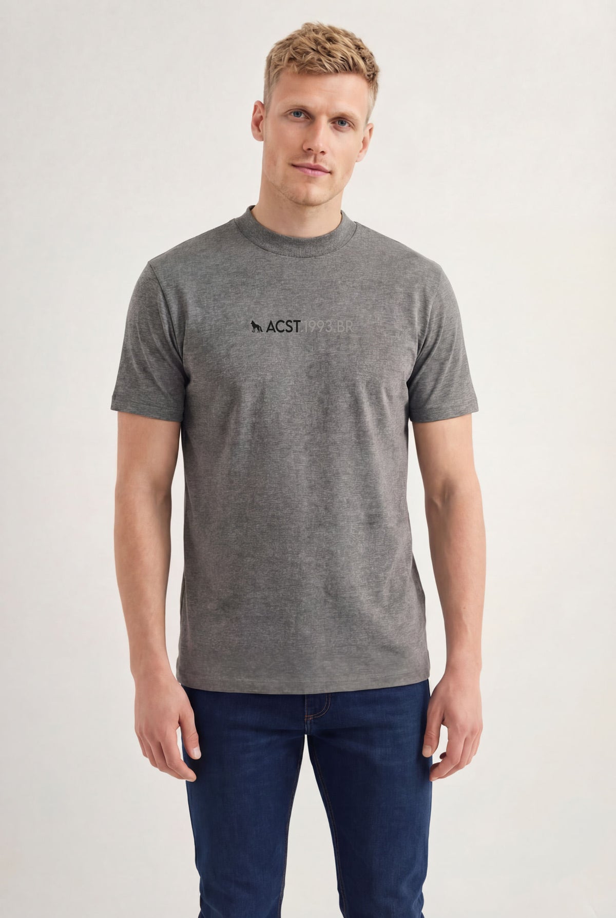 Camiseta Básica Masculina Acostamento Mescla