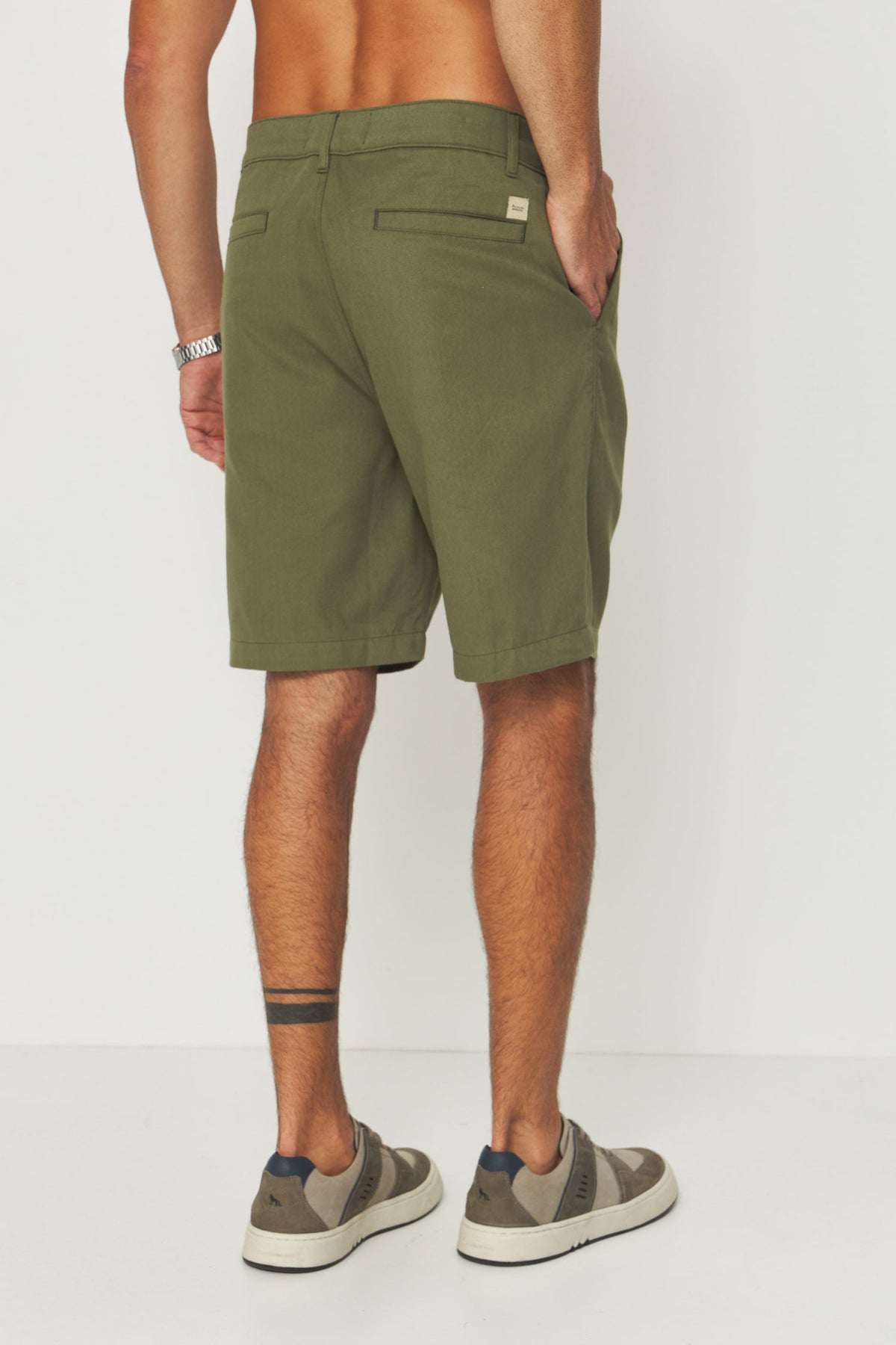 Bermuda Cotton Moderna Masculina Acostamento Verde