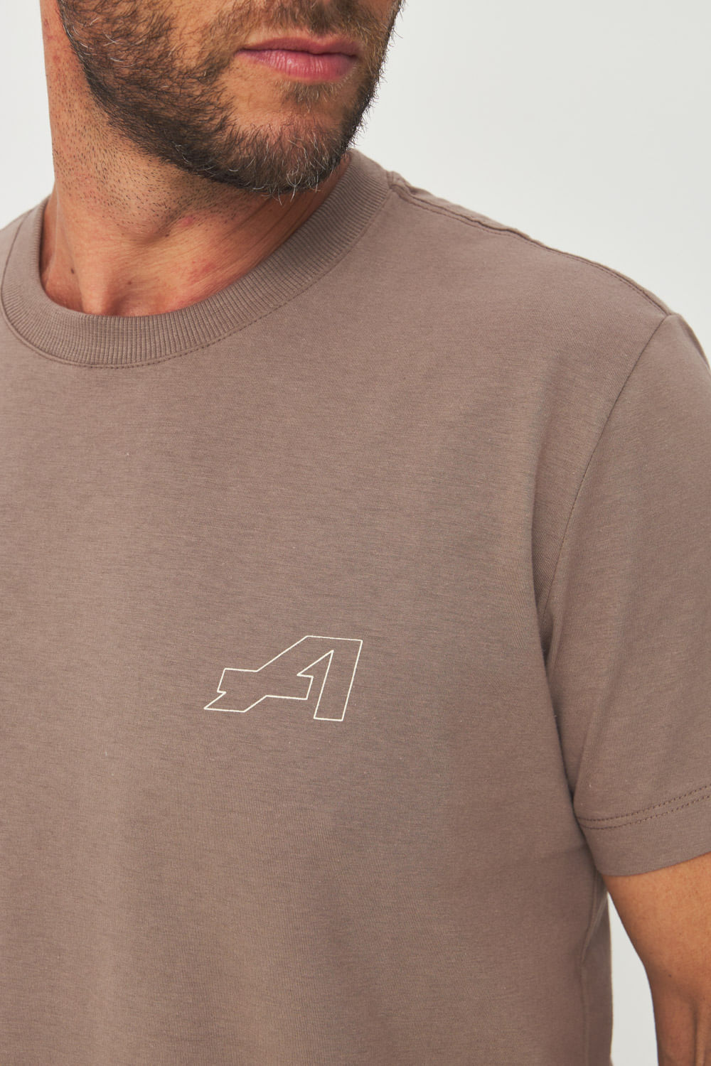 Camiseta Estampa Costas Masculina Acostamento Capuccino
