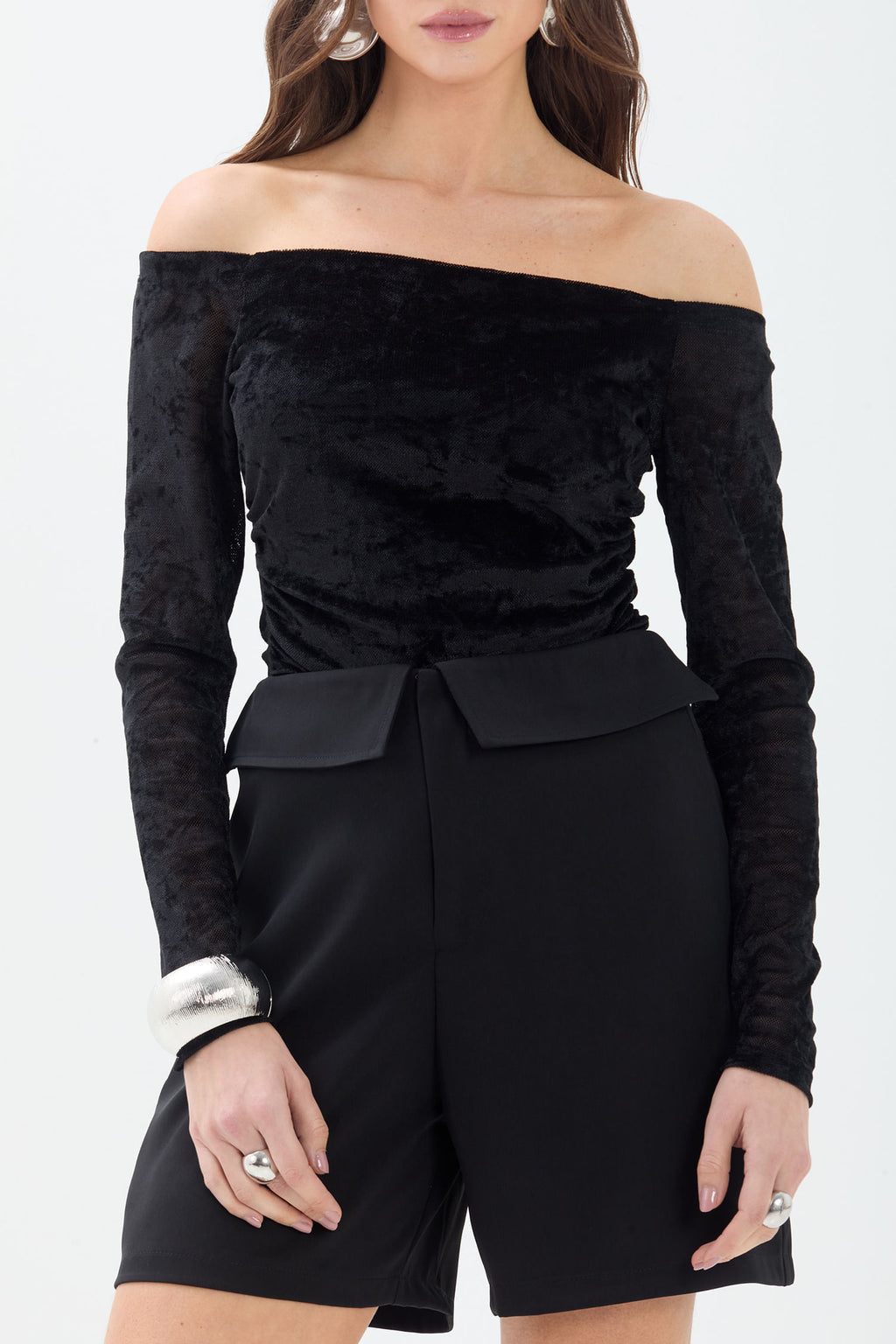 Short Alfaiataria com Lapelas ACT Feminino Preto