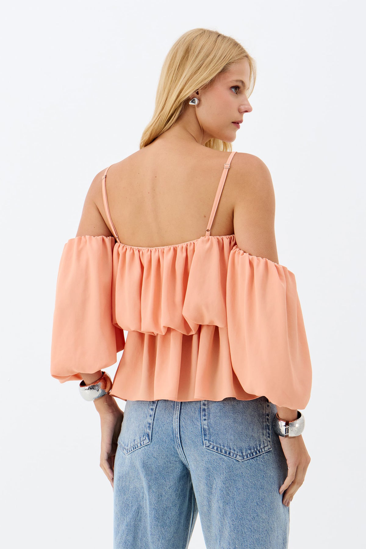 Blusa Ombro a Ombro com Manga Balonê ACT Feminino Nectar