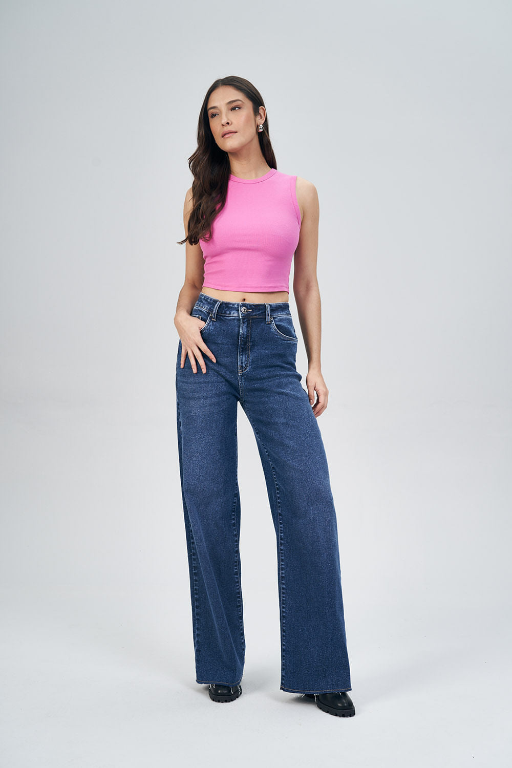 Regata Crop Top Feminina Acostamento Pink Paradise