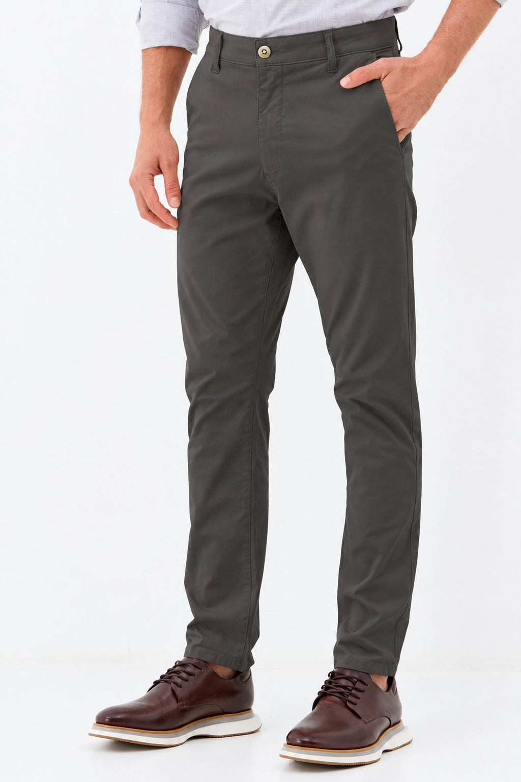 Calça Scrivania Clássica Masculina Acostamento Chumbo