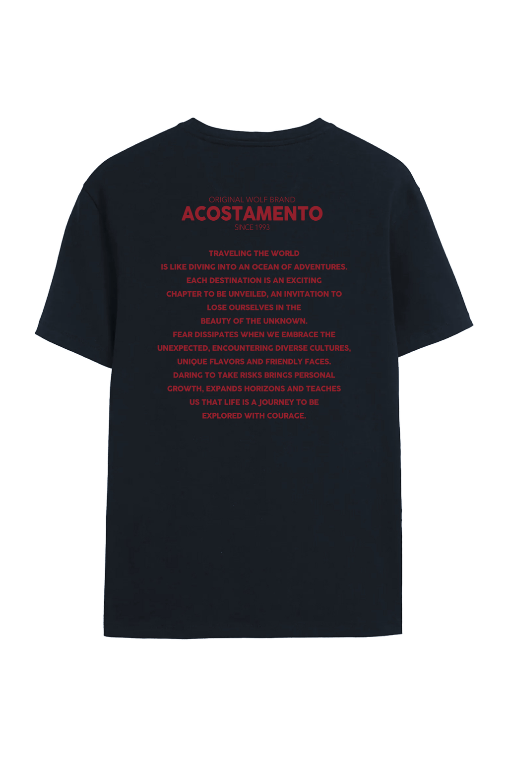 Camiseta Escrita Moderna Masculina Acostamento Marinho