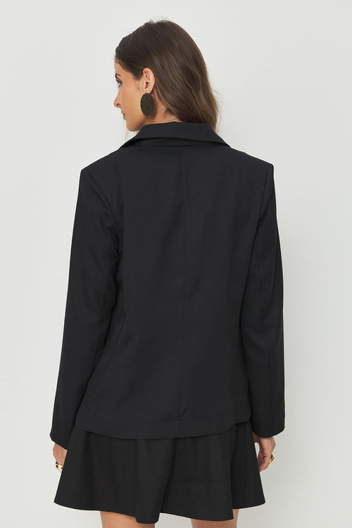 Blazer Alfaiataria Clássico Elegante ACT Feminino Preto