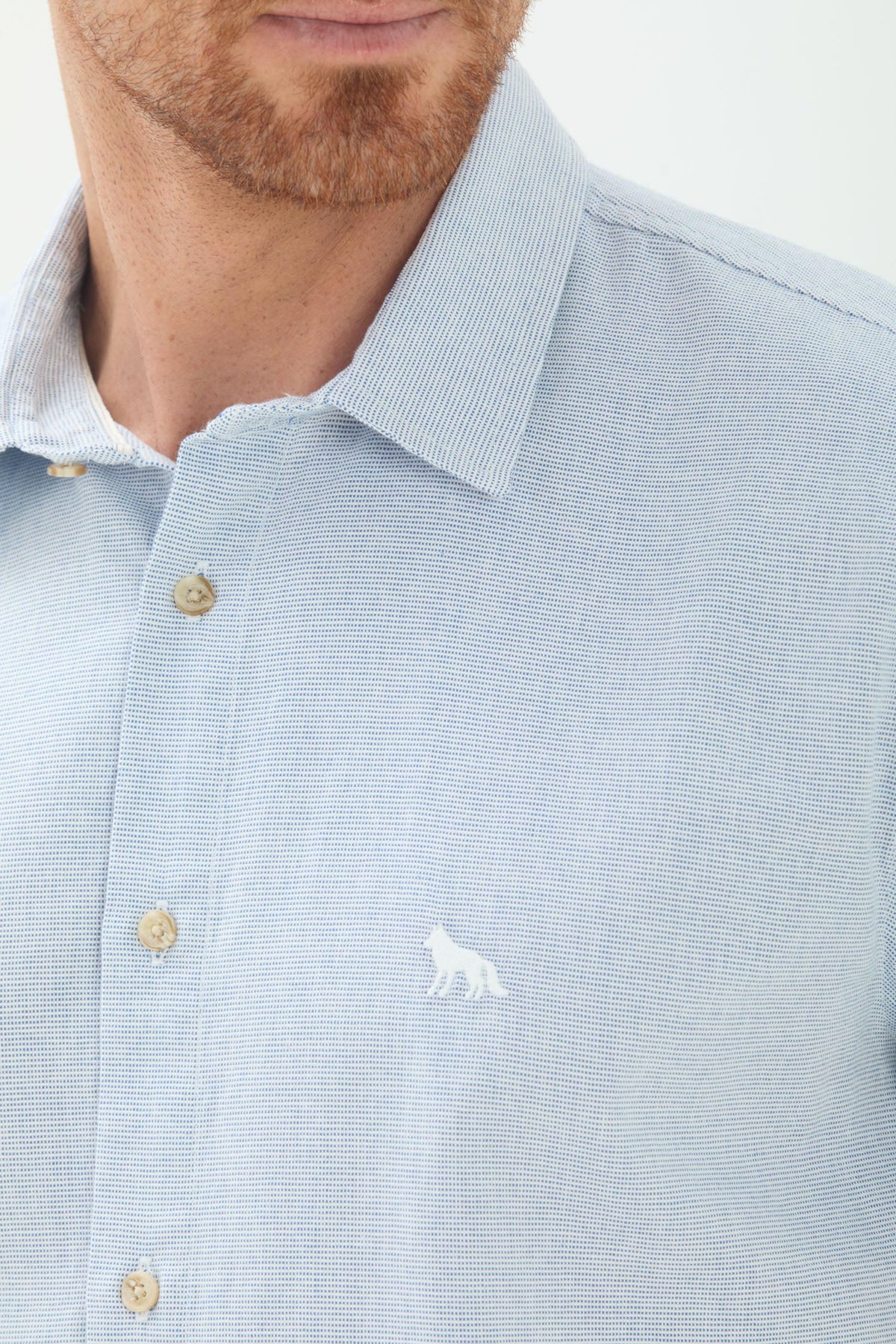 Camisa Manga Curta Masculina Acostamento Azul Claro