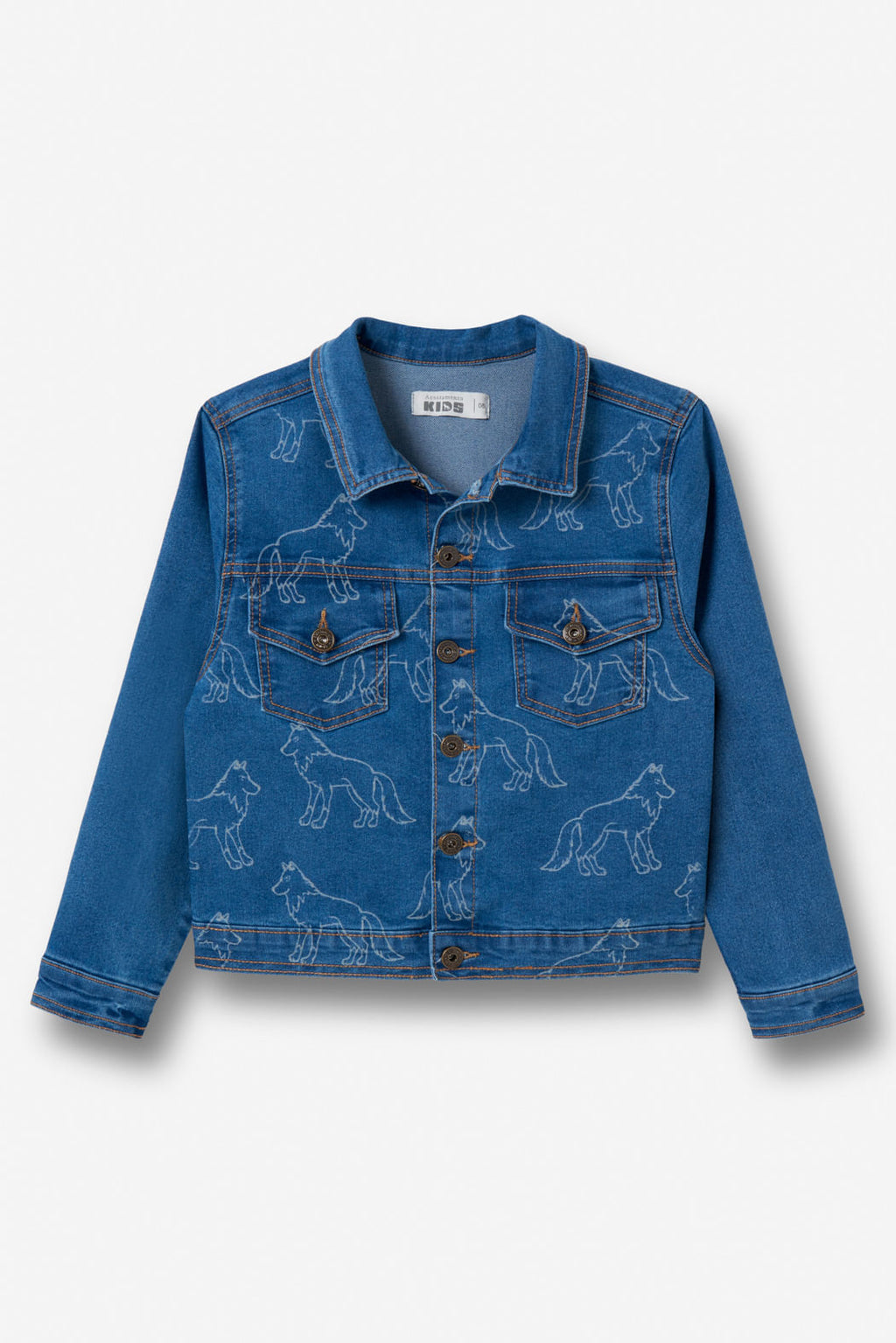 Jaqueta Jeans Lobo Estampada Menino Acostamento Next Jeans Intermediario
