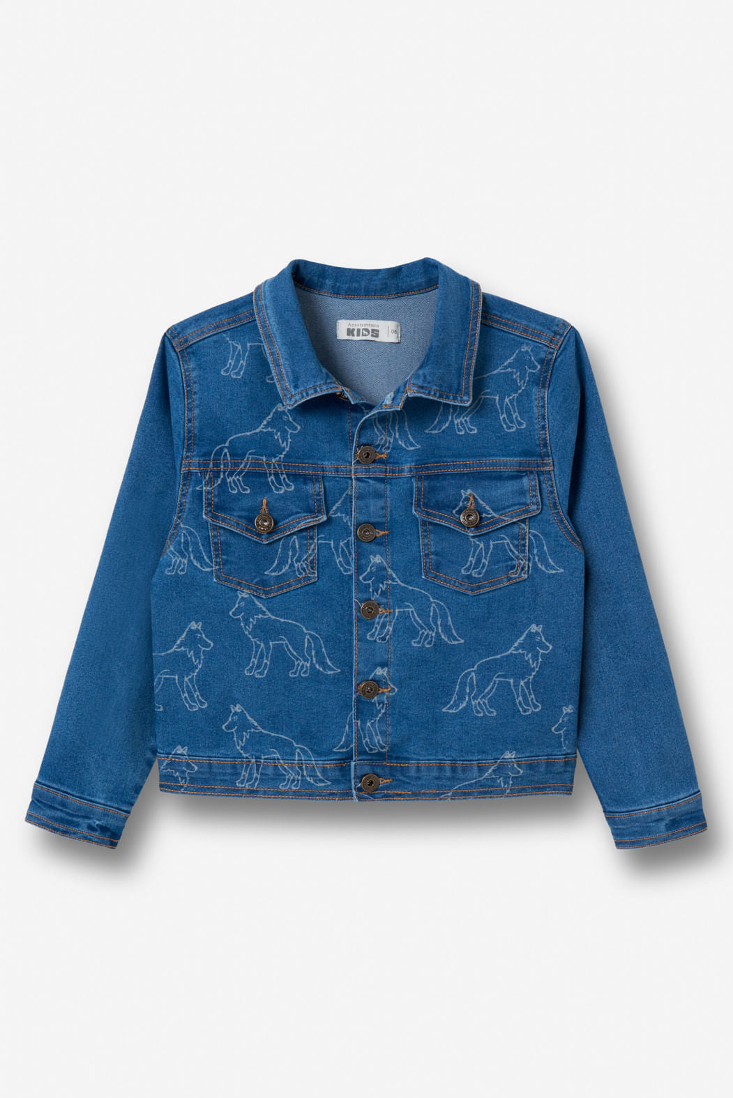Jaqueta Jeans Lobo Estampada Menino Acostamento Next Jeans Intermediario