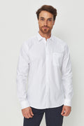 Camisa Manga Longa Scrivania Masculina Acostamento Branco