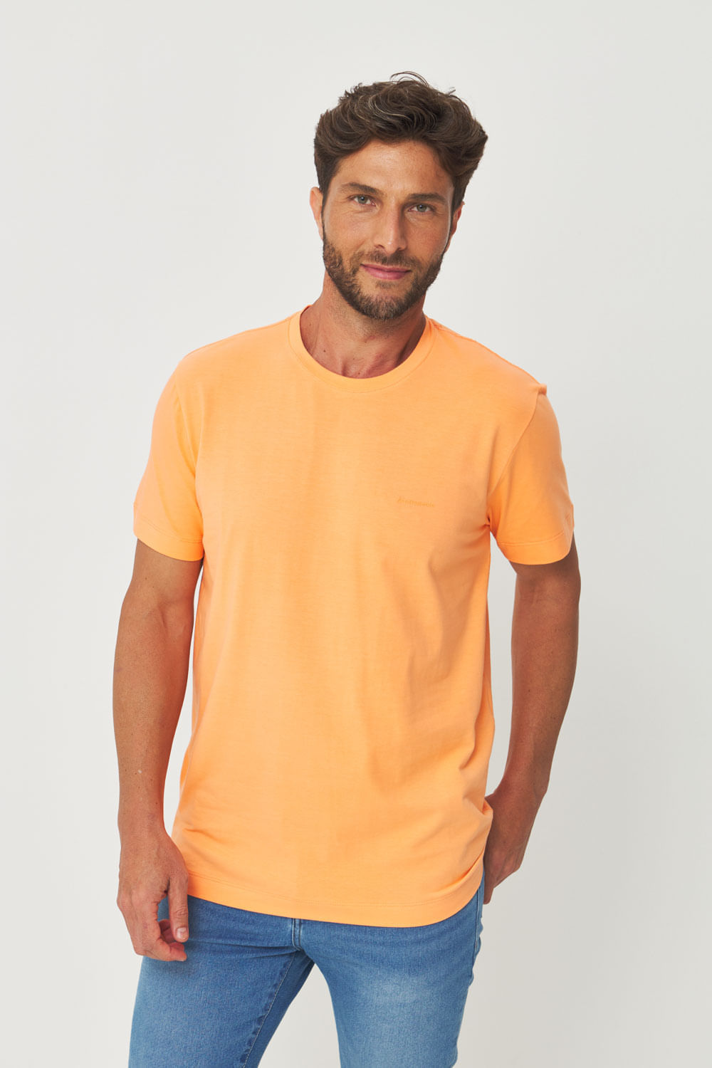 Camiseta Mini Lettering Masculina Acostamento Sweet Orange
