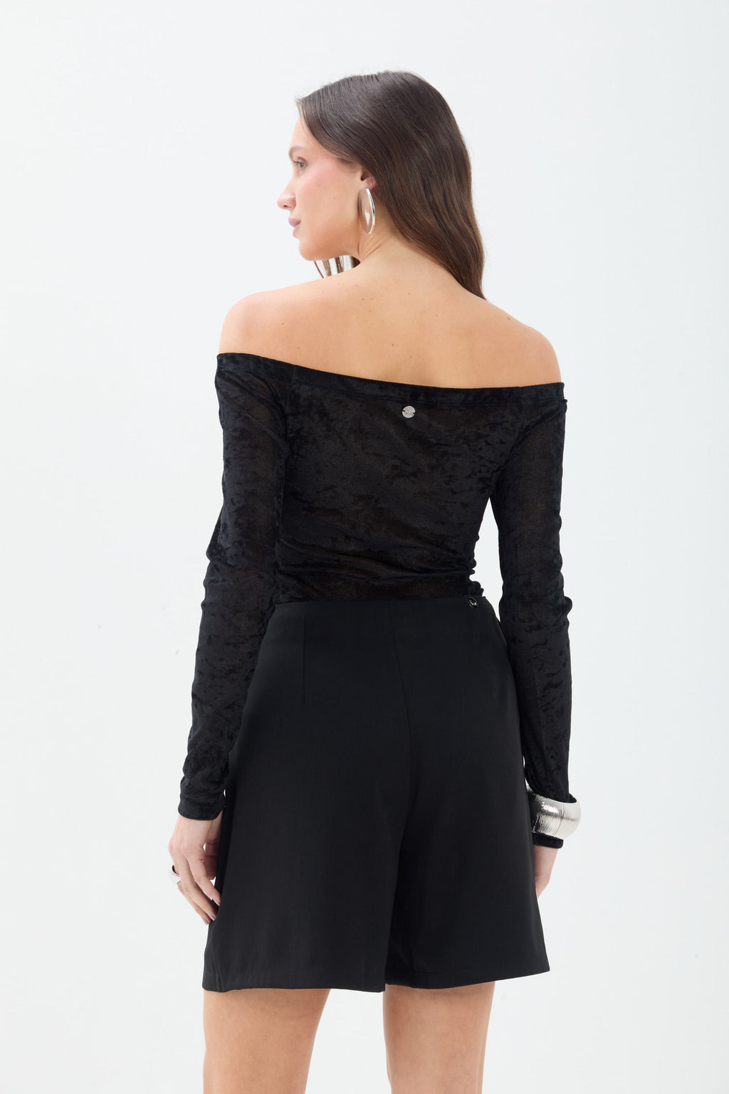 Blusa Ombro A Ombro Elegante ACT Feminina Preto