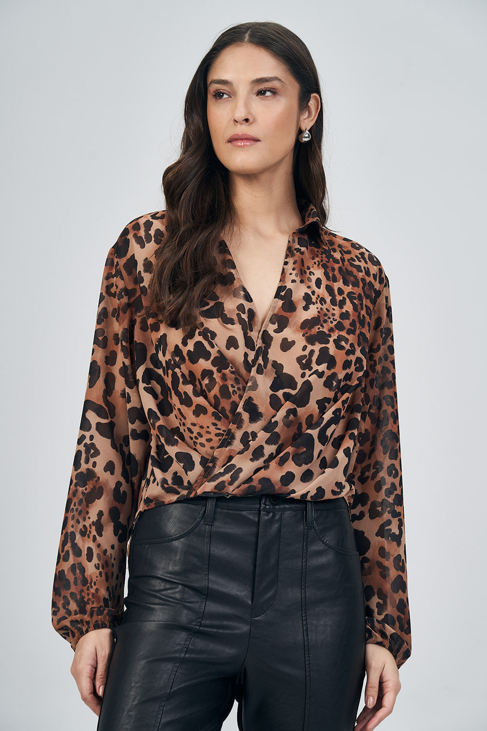 Blusa Print Transpassada Feminina Acostamento Red Blossom