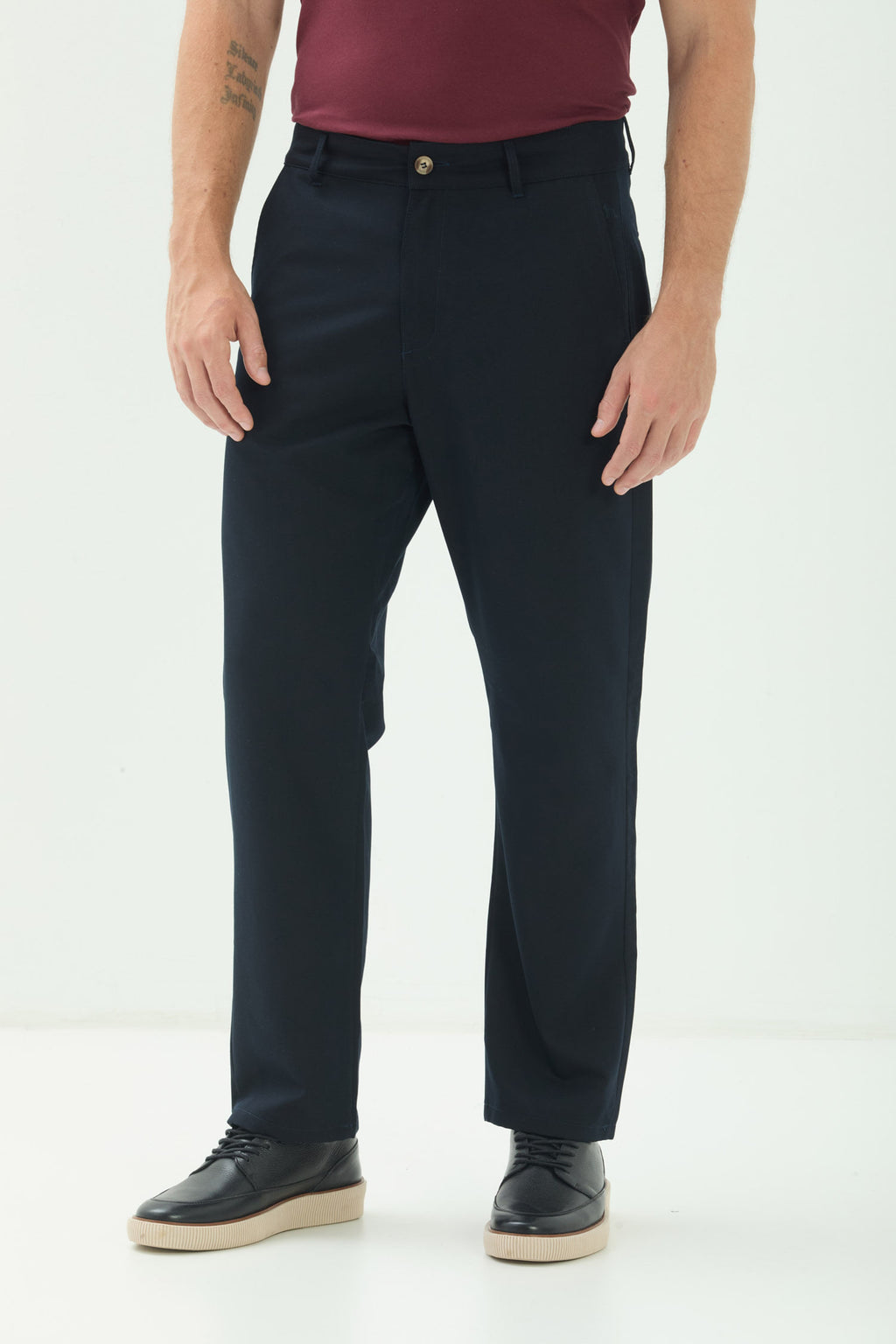 Calça Casual Com Elastano Masculina Acostamento Marinho