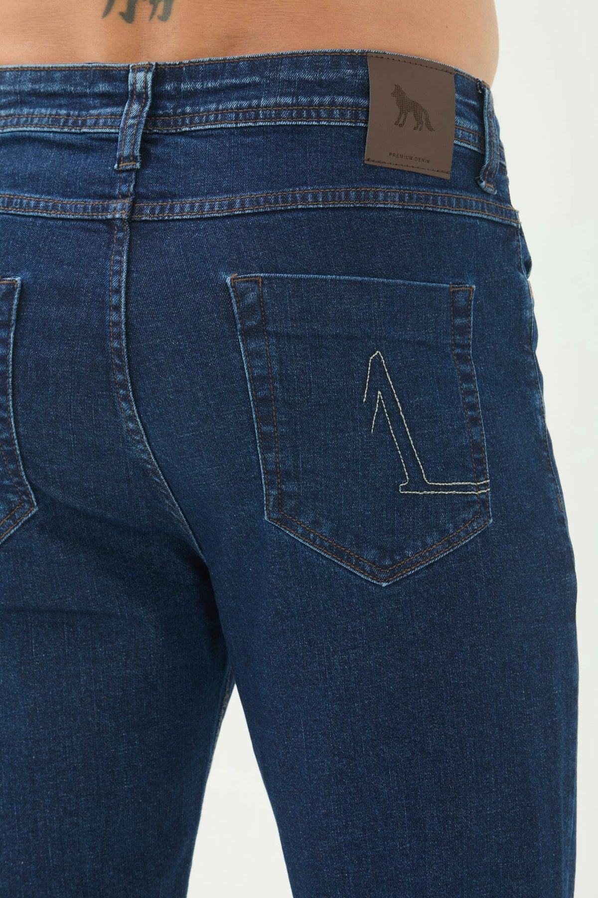 Calça Jeans Skinny Fit Masculina Acostamento Jeans Escuro