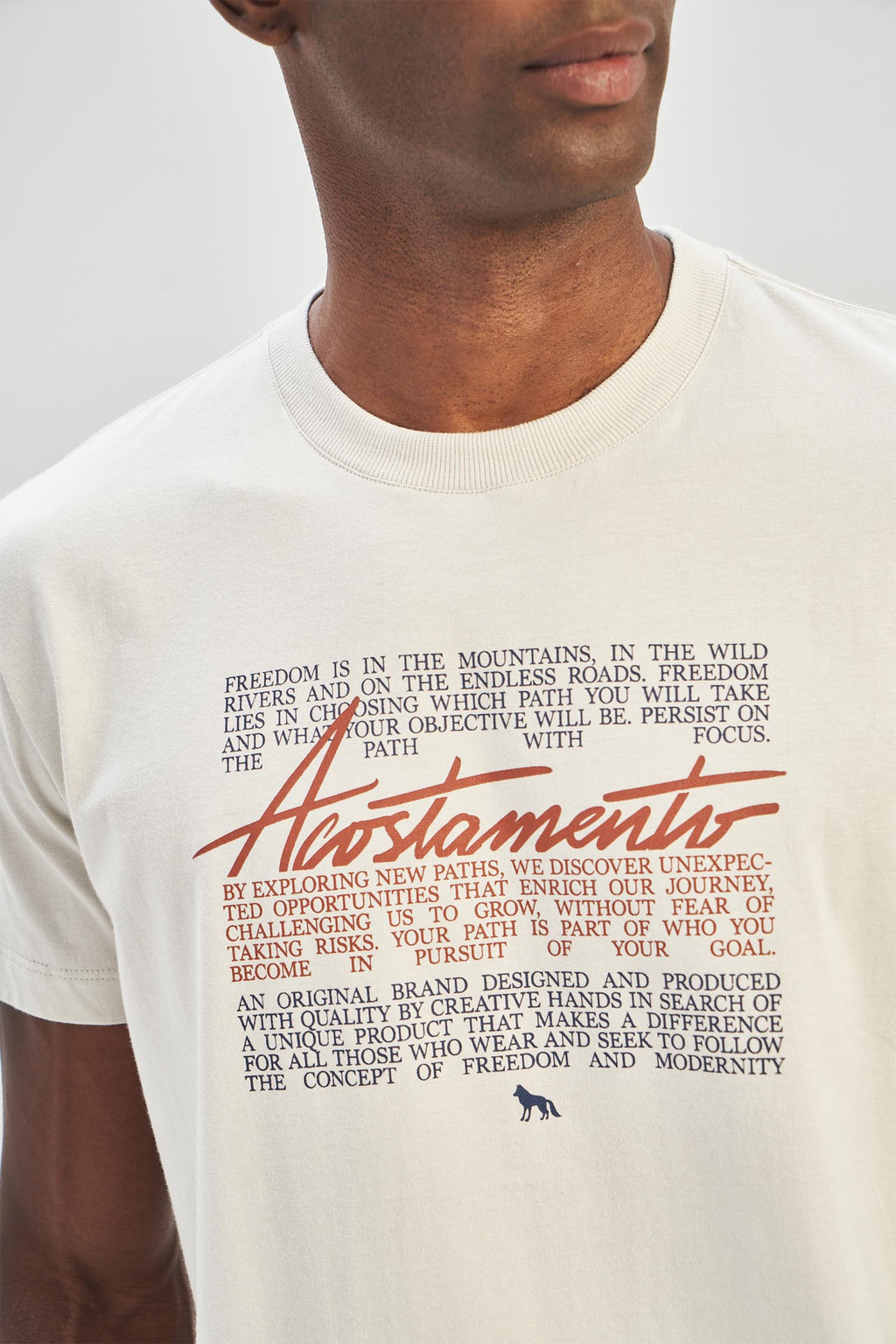 Camiseta Lettering Masculina Acostamento Branco