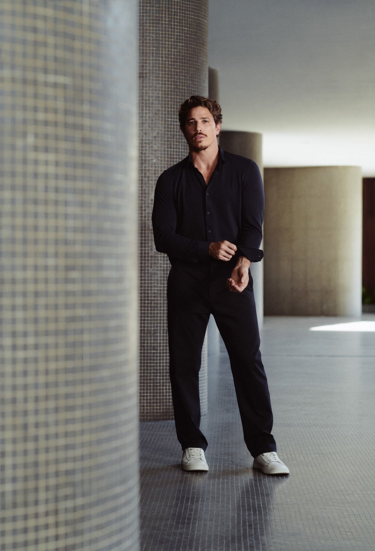 Calça Elastano Masculina Acostamento Preto