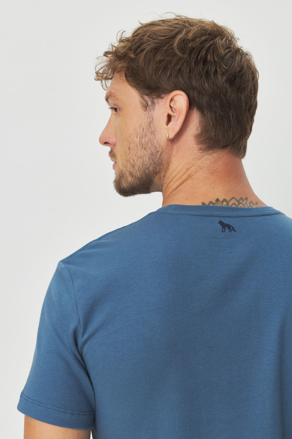 Camiseta Básica Algodão Masculina Acostamento Azul Atlantico