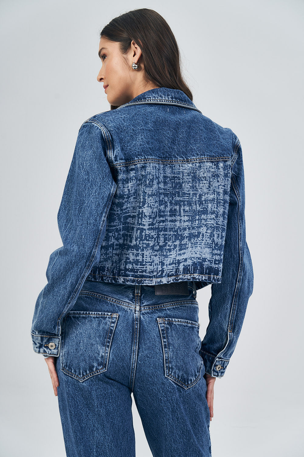 Jaqueta Jeans Detailed Feminina Acostamento Jeans Claro