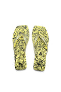 Chinelo Com Estampa Floral ACT Feminino Citrino C/ Preto