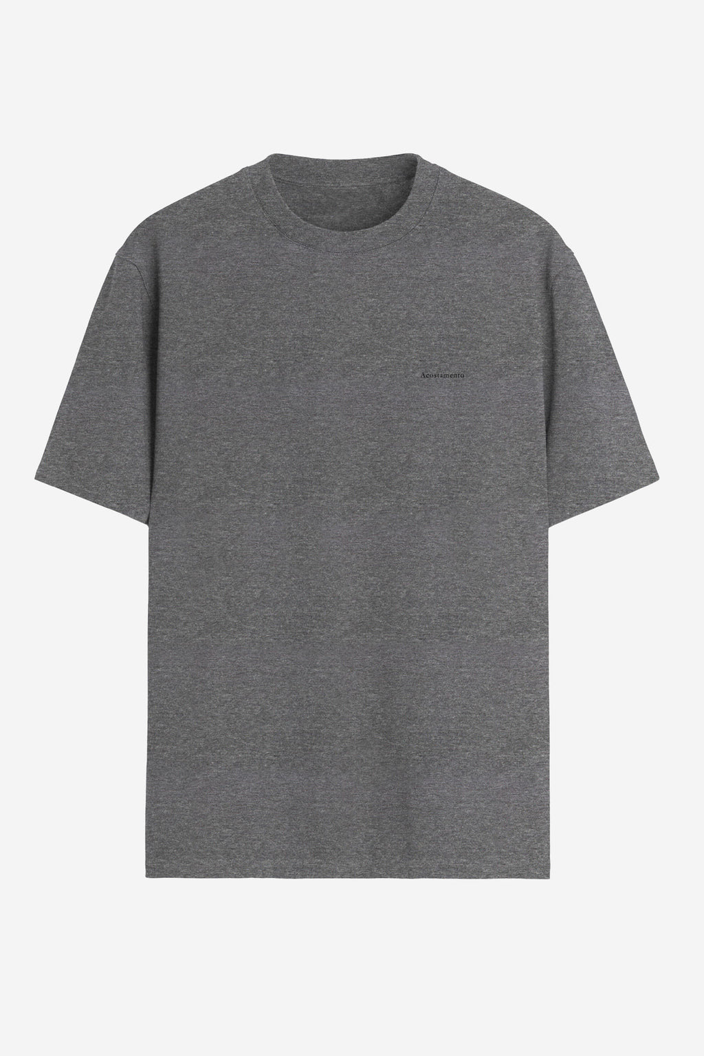 Camiseta Básica Silk Minimalista Masculina Acostamento Mescla Grafite
