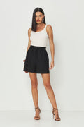 Short em Linho com Nervura ACT Feminino Preto