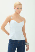 Blusa Alcinha Listrada ACT Feminina Misty Blue C/ Prata