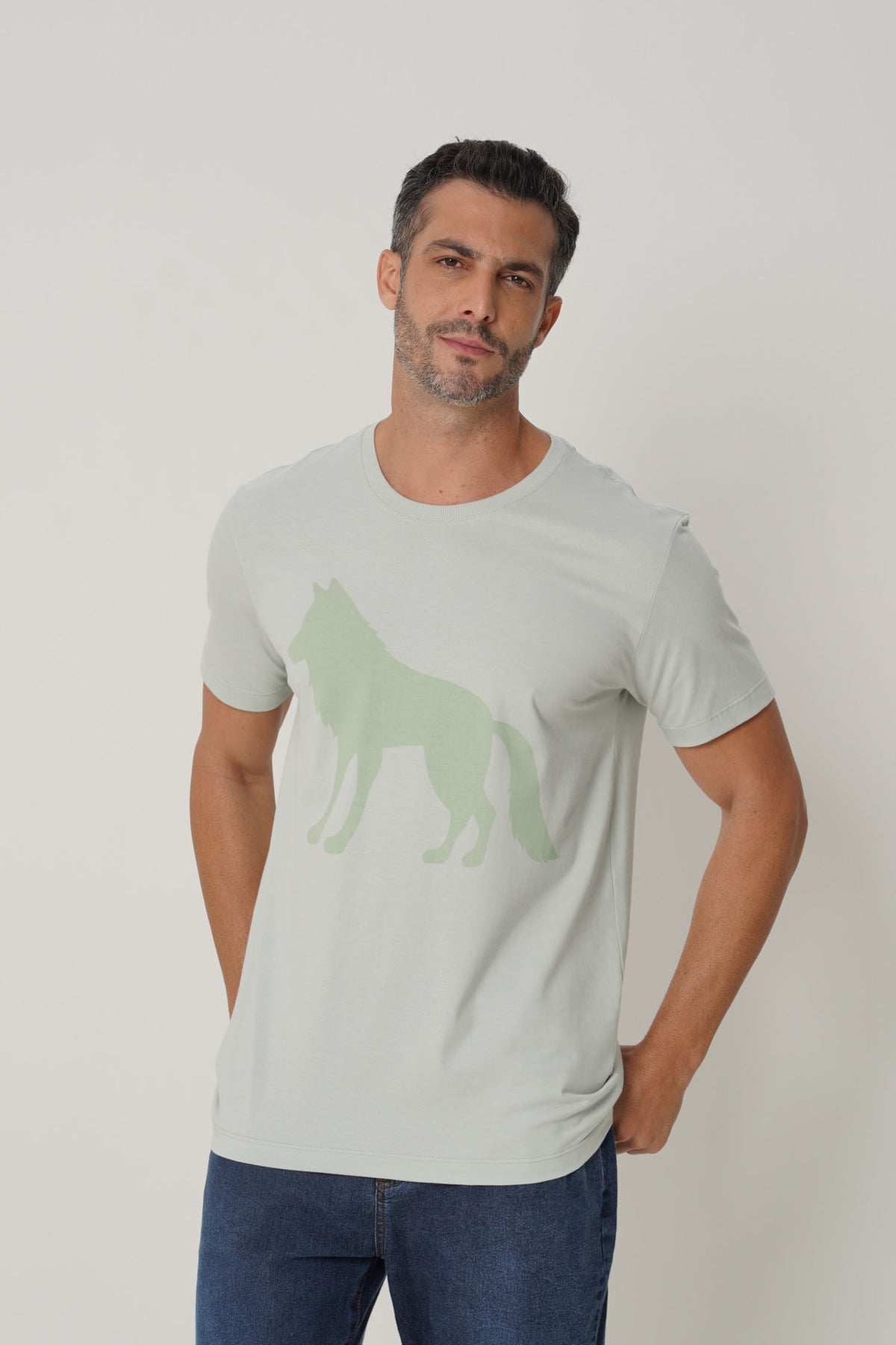 Camiseta Casual Estampada Masculino Acostamento Verde Cidreira
