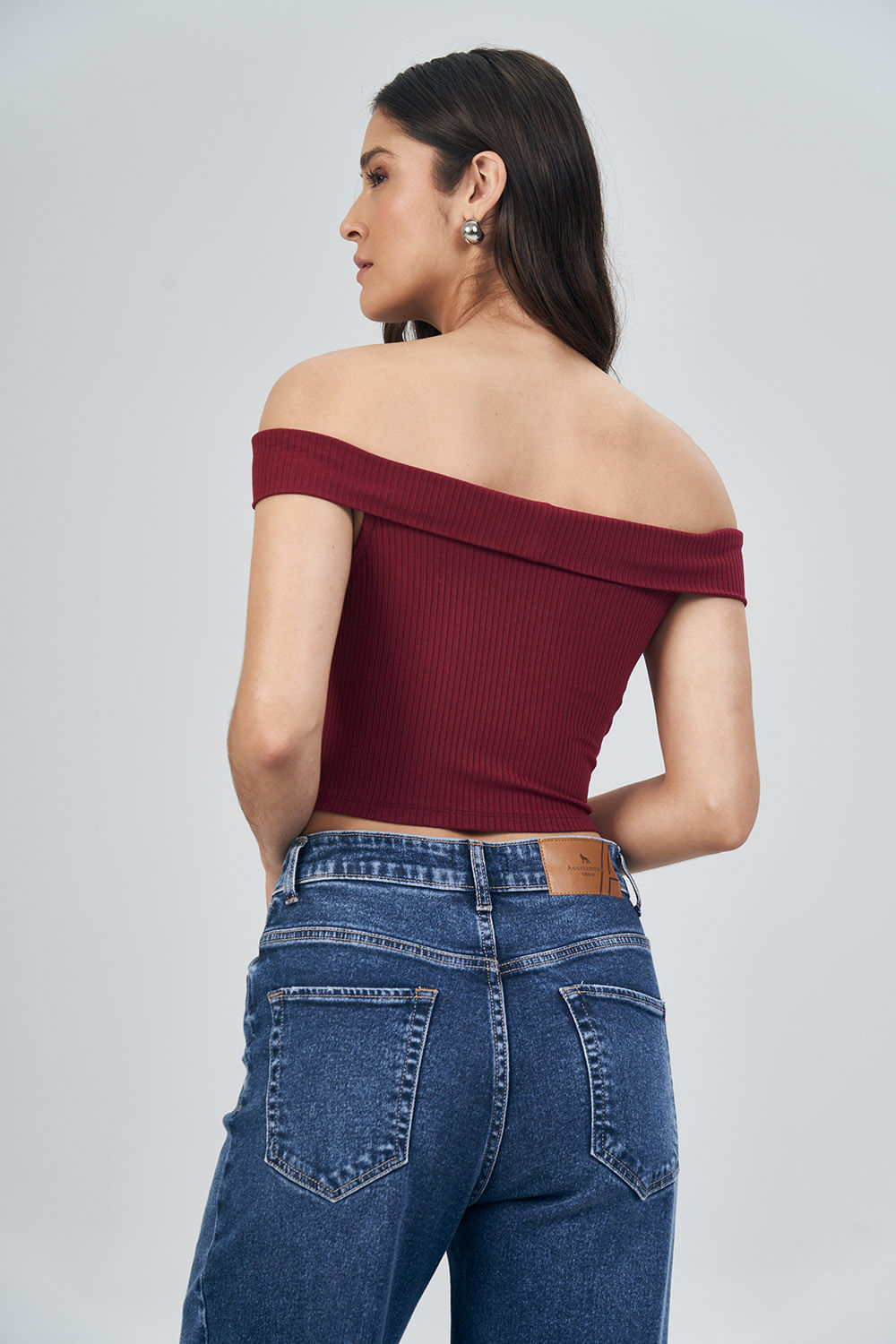 Blusa Ombro a Ombro Feminina Acostamento Off White