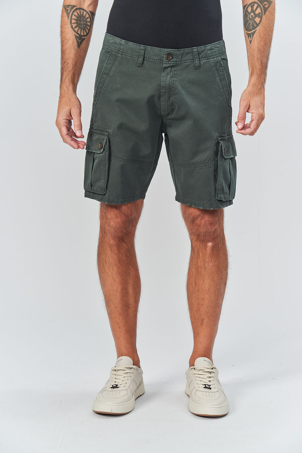 Bermuda Wash Com Bolso Cargo Masculina Acostamento Verde Nativo
