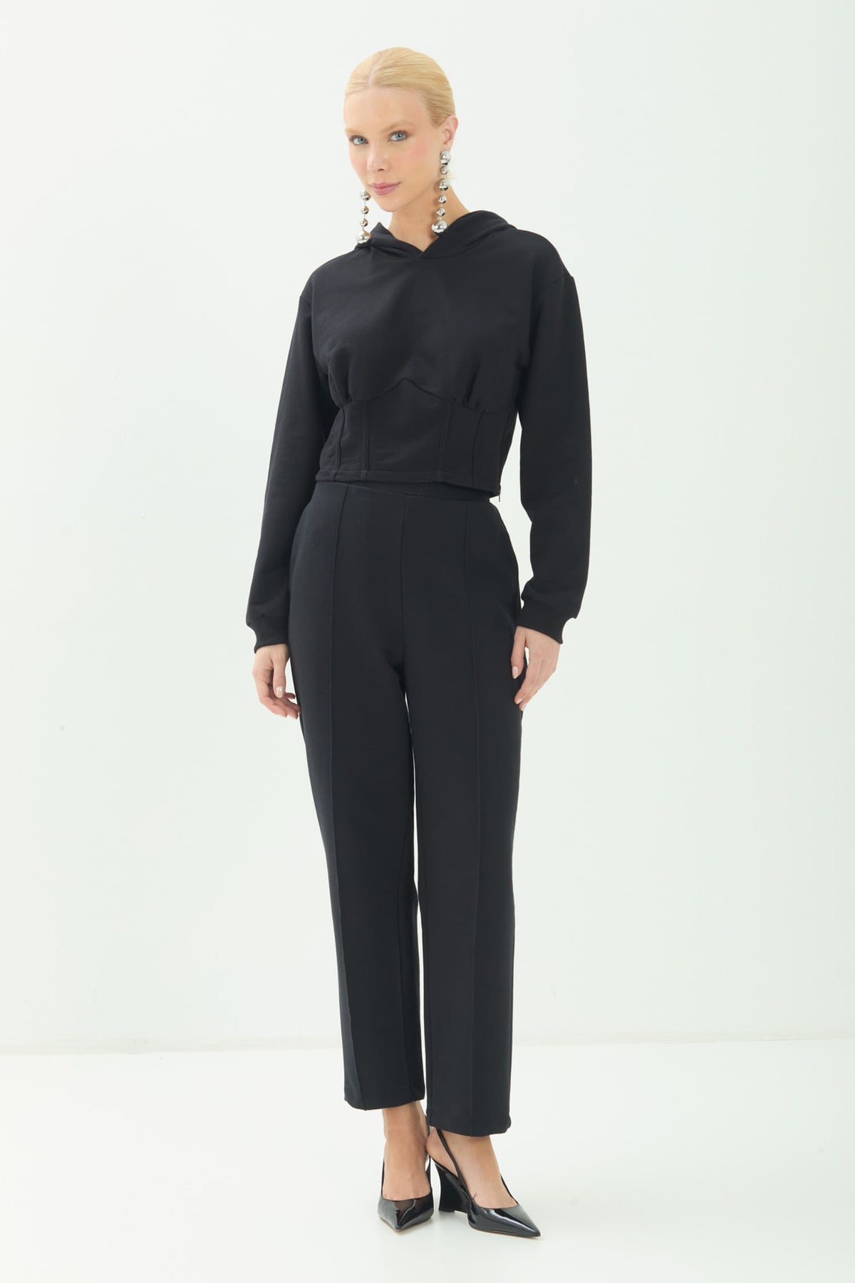 Calça Moletom Elegante ACT Feminino Preto